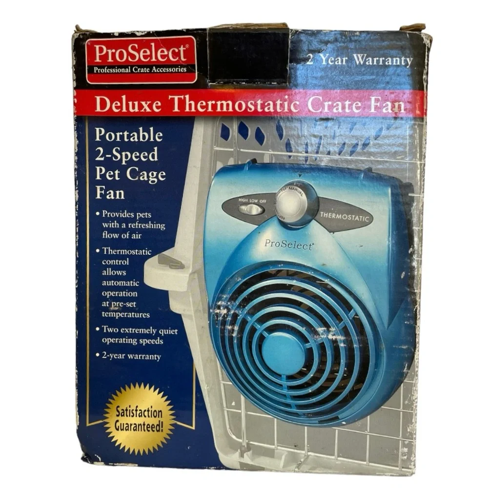 Pro Select Silver Quiet Battery Cool Pup Crate Fan